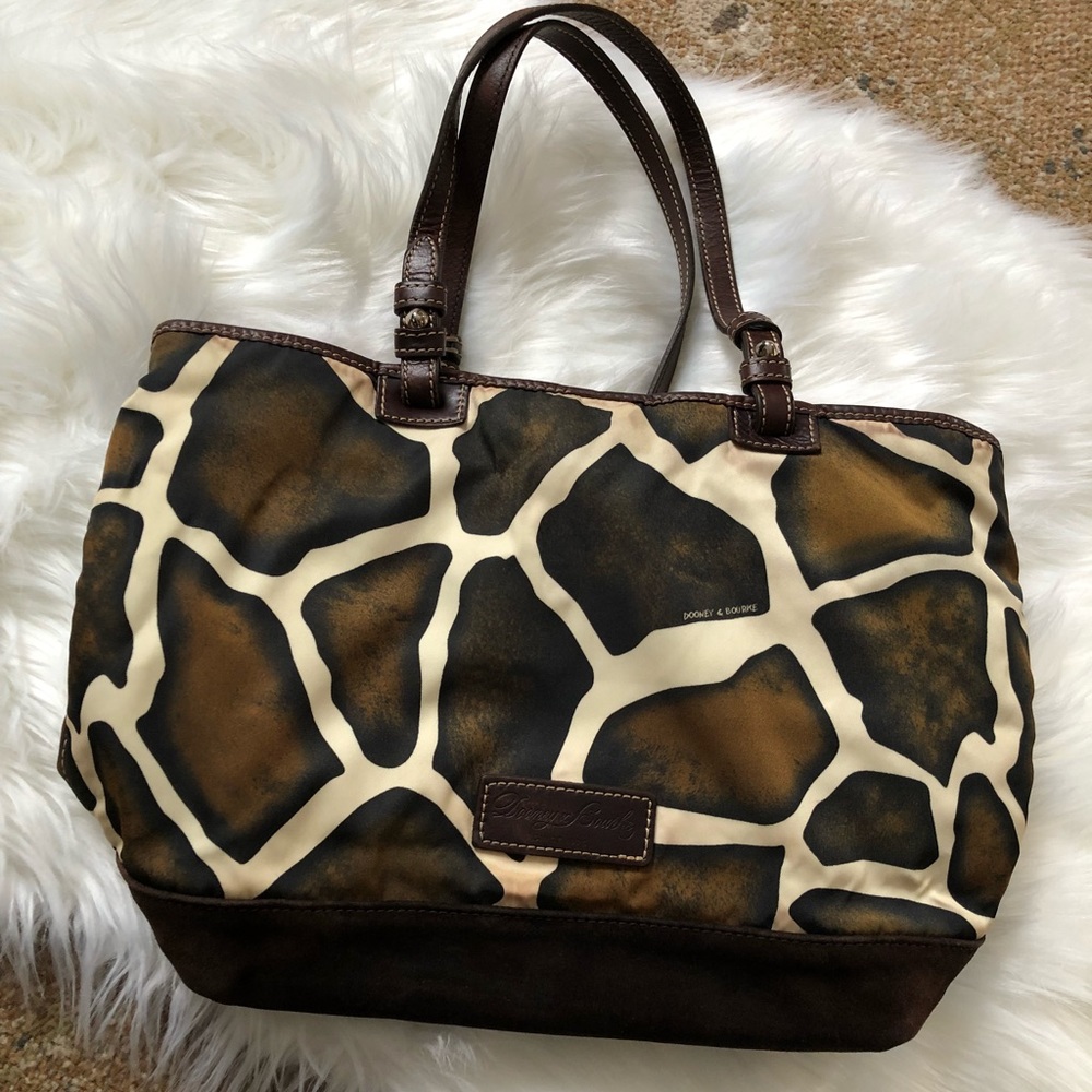 Dooney & Bourke Giraffe Canvas Suede Tote